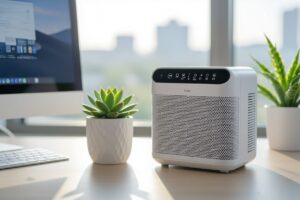 Office air quality portable respiratory relief for workplace comfort